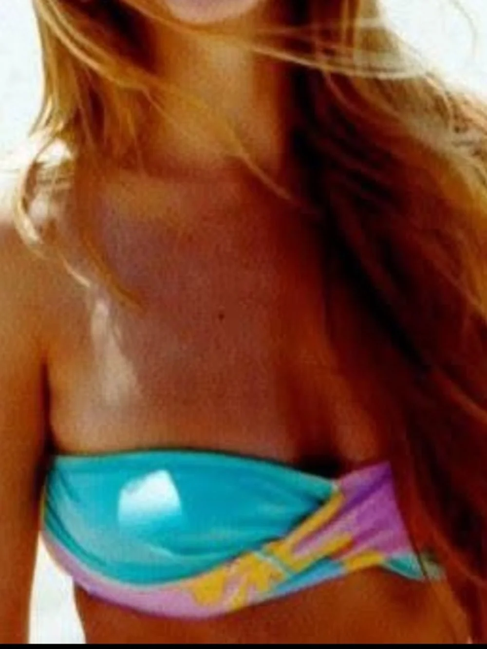 Vintage Strapless Twist Bandeau Swim Bikini Top